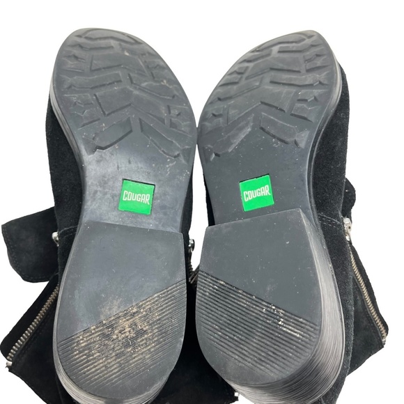 COUGAR Black Genuine Leather Suede Ankle Booties Boots Shoes WATERPROOF sz 9.5 - Picture 15 of 16